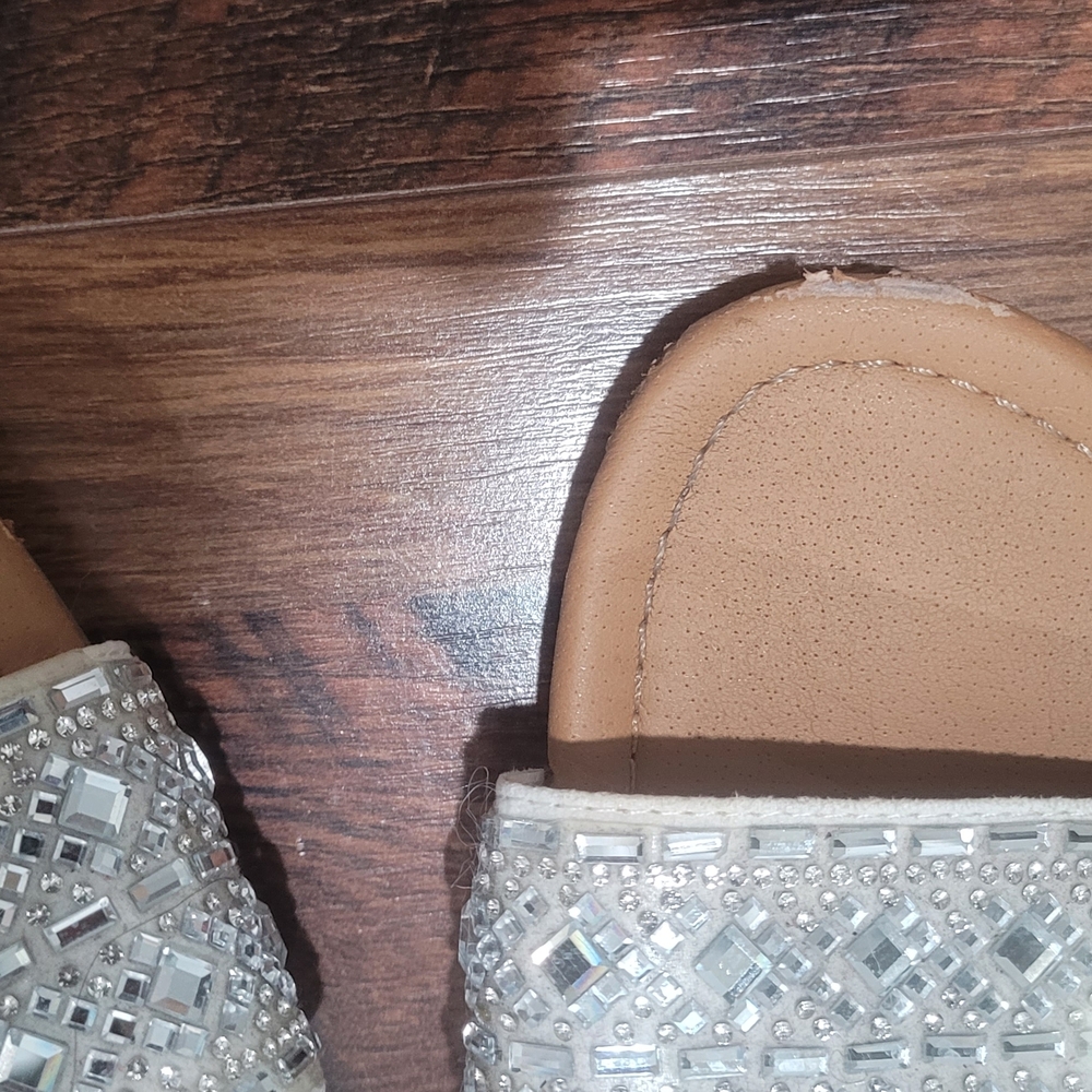 Elegant Silver Embellished Flats